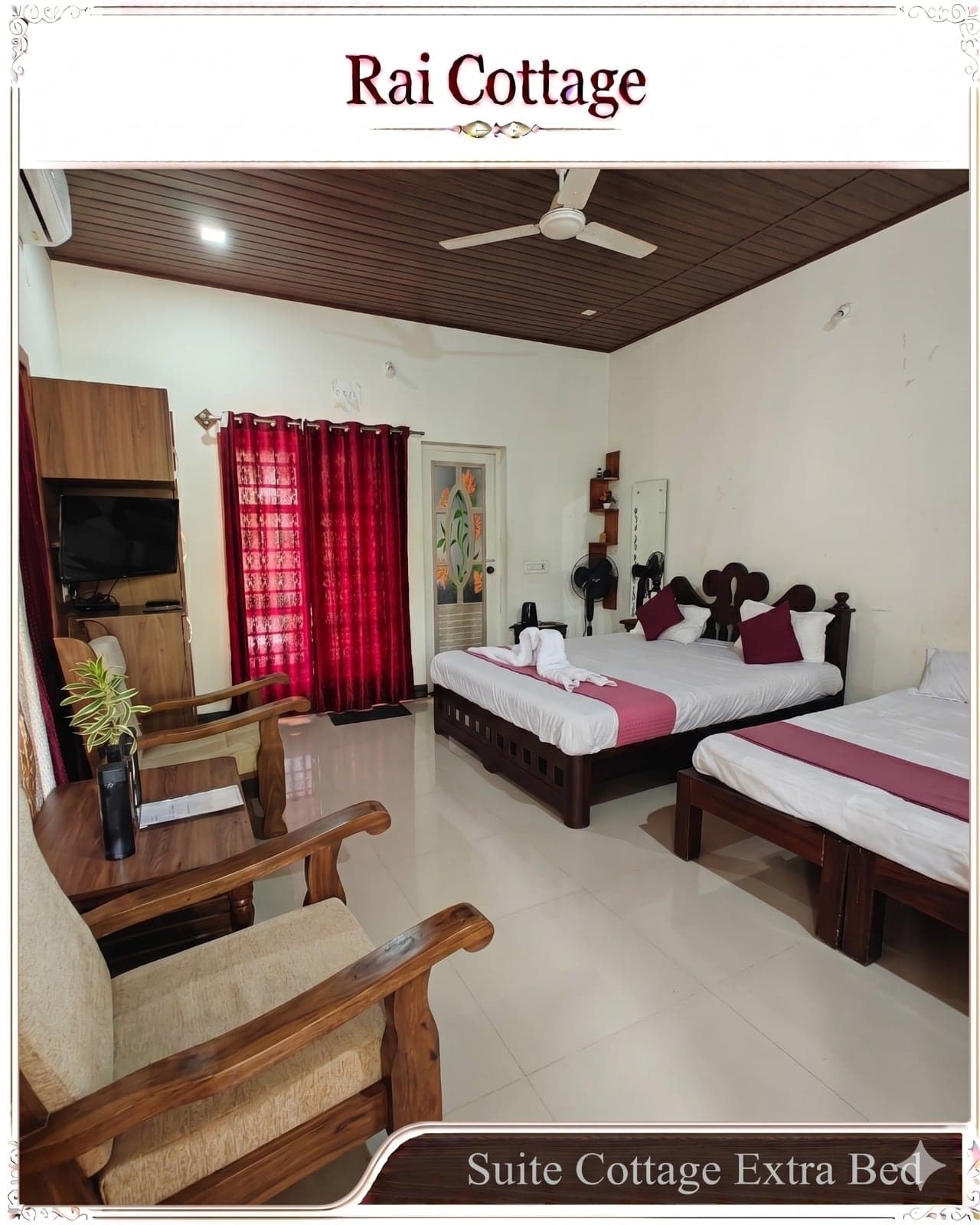 Bedroom with the basic essentials at Rai Cottage