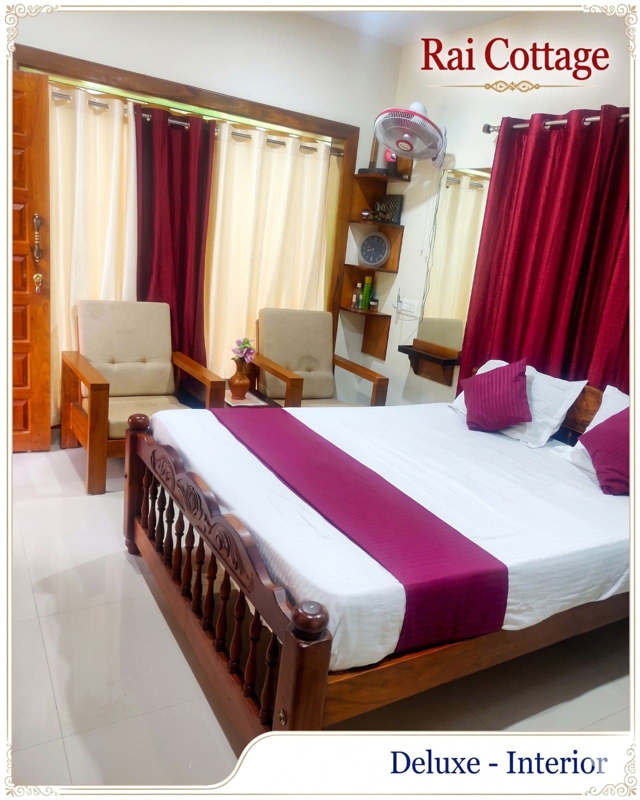 Tidy bedroom in a cottage at Rai Cottage